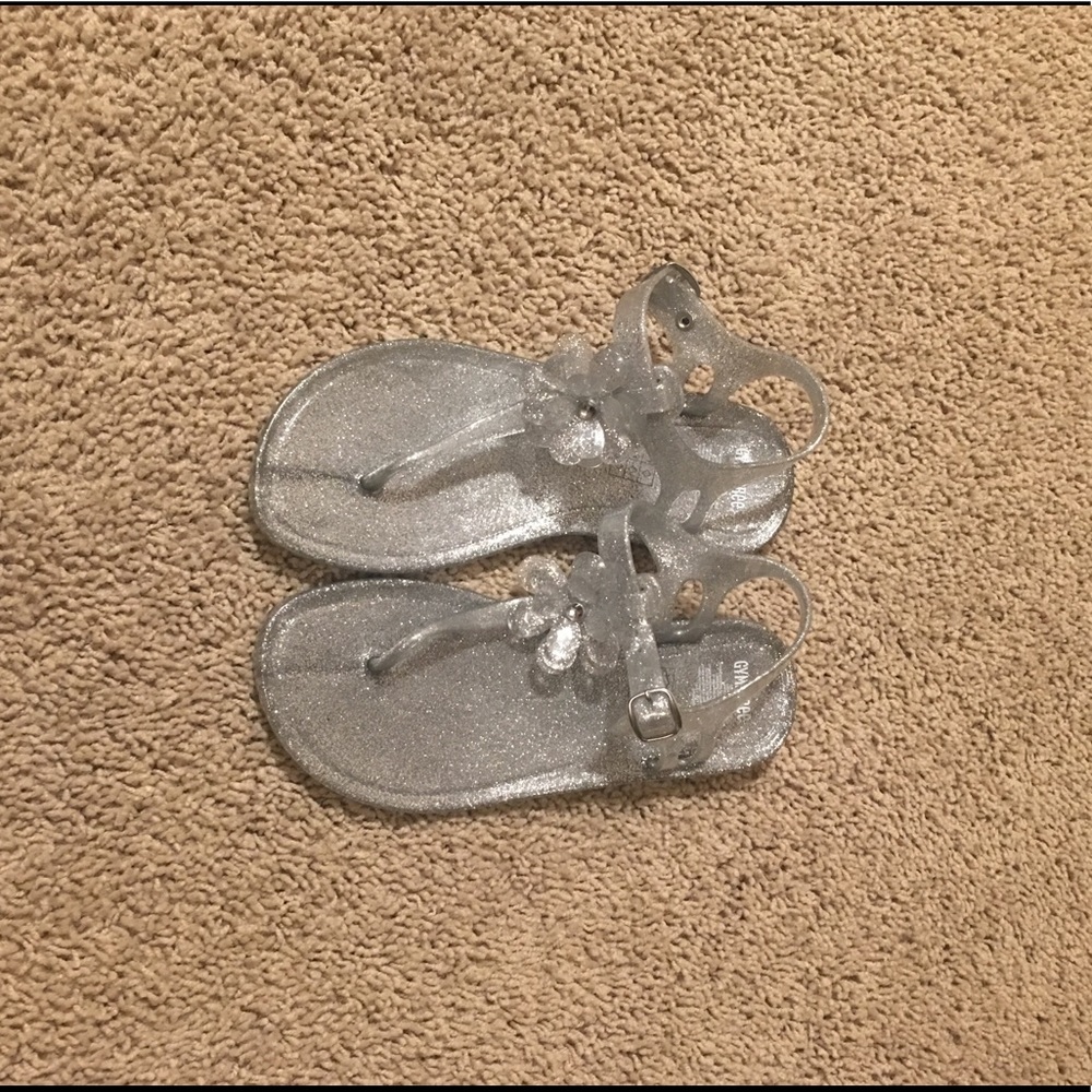 Gymboree Sandals NWOT Silver Sparkle Jelly
